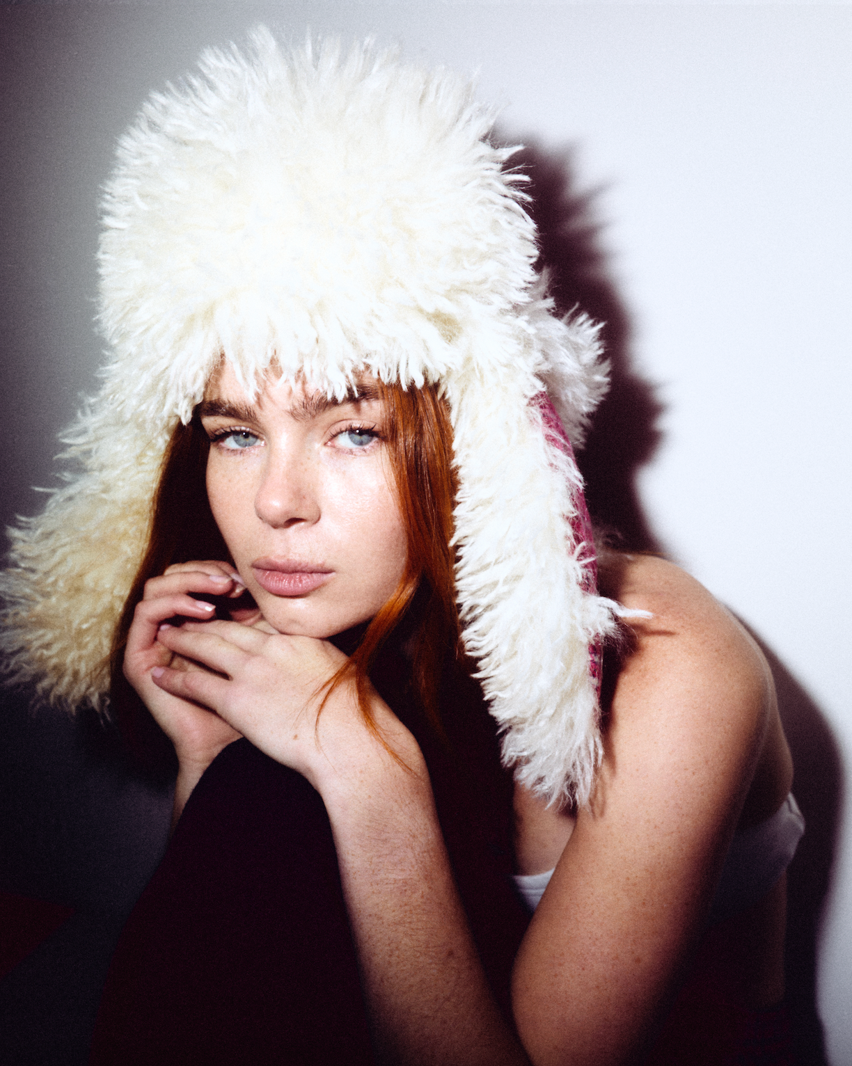 V3 1225 / Pink Check Trapper Hat