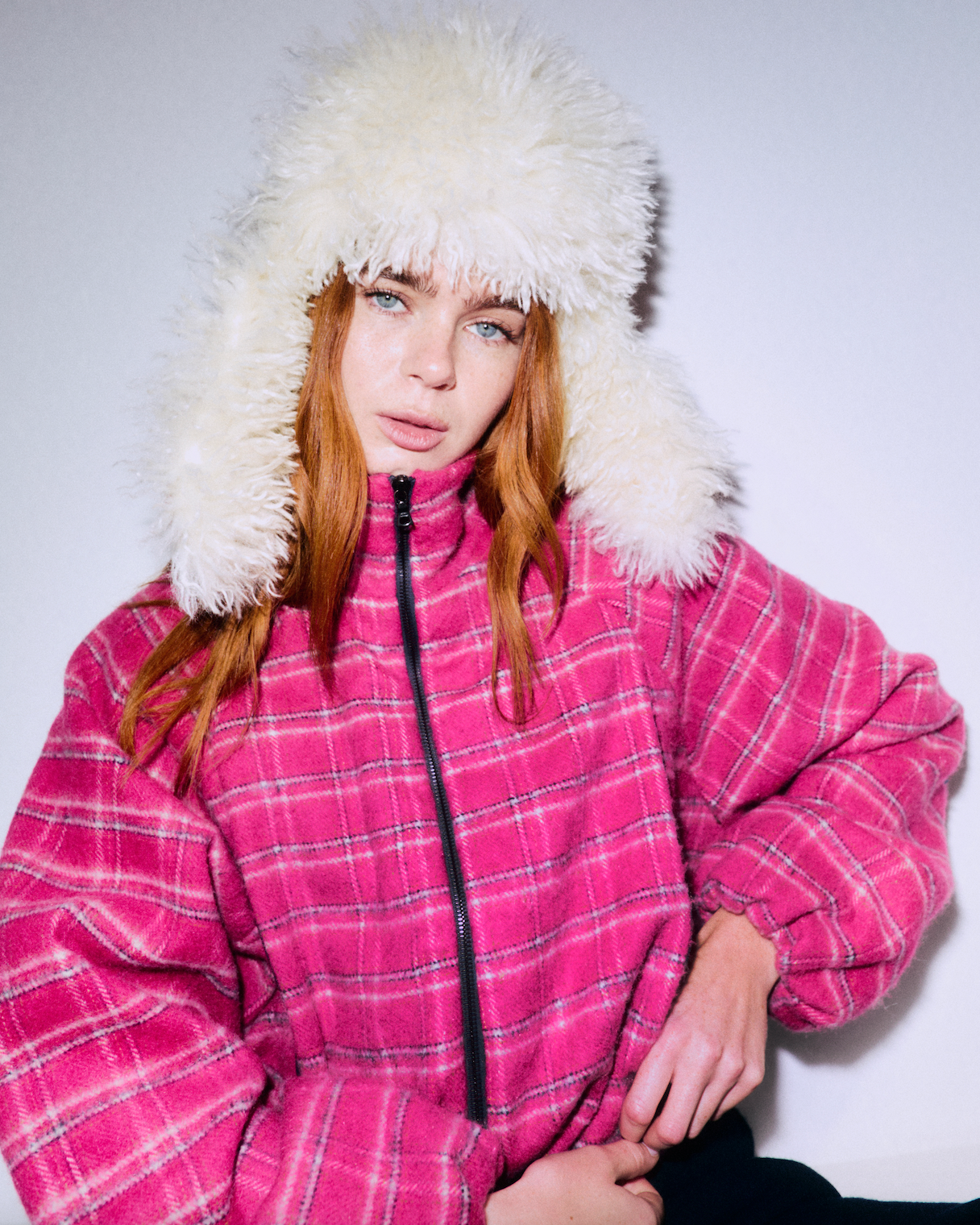 V3 1225 / Pink Check Track Jacket